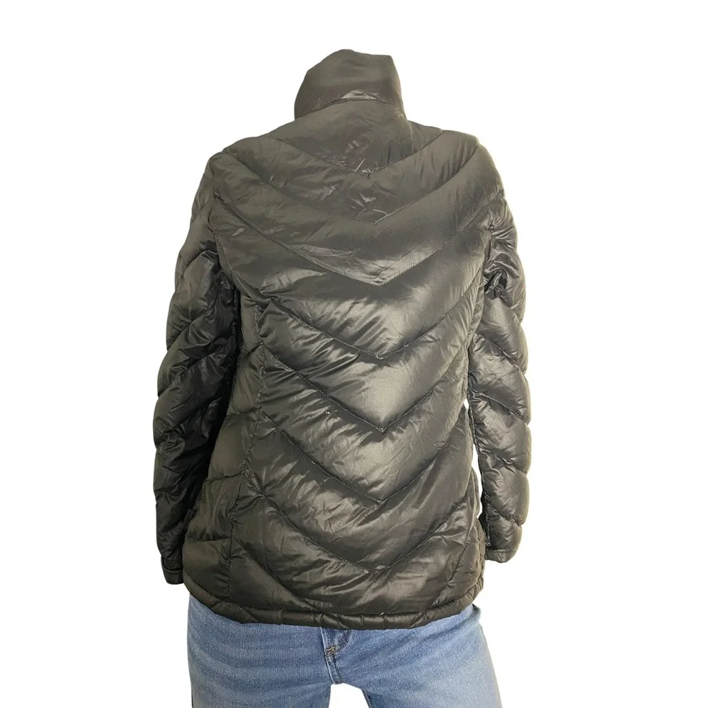 Calvin Klein Womens‎ Black Packable Down Puffer Jacket Hooded Quilted Small